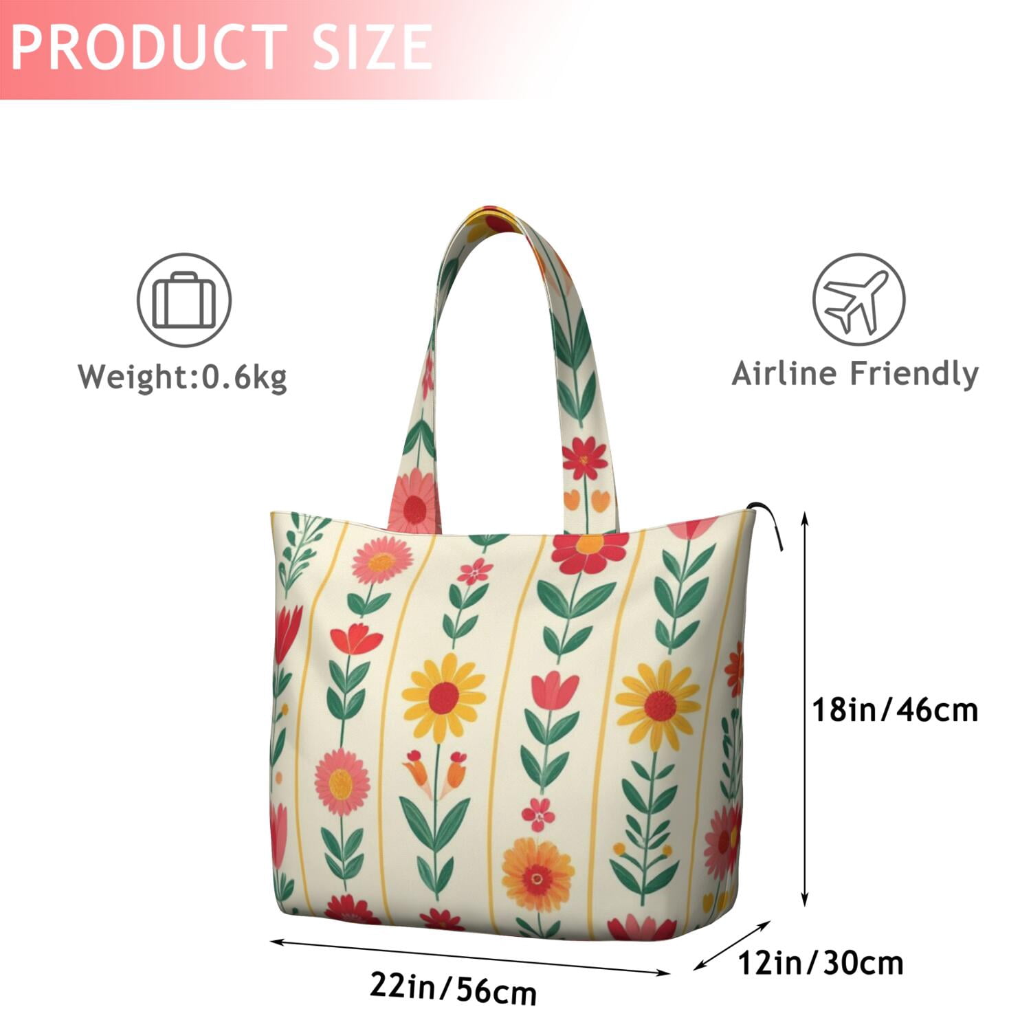 Pioneer Flower Floral Print Pattern Travel Tote Bags for Women Carry On,Large Weekender Bags for Women Travel,Multi Functional Duffle Bag for Work,Shopping,Sports