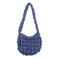 thumbnail image 1 of Bolsa De Hombro Bolso de nube para mujer, bandolera informal de nailon acolchado de gran capacidad (azul oscuro), 1 of 4