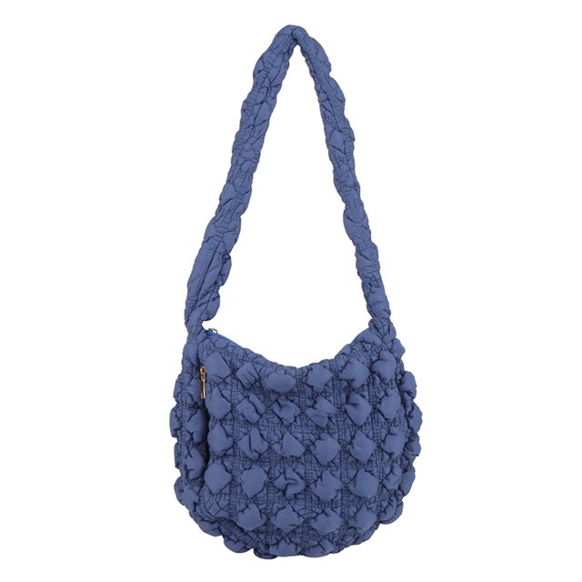 Bolsa De Hombro Bolso de nube para mujer, bandolera informal de nailon acolchado de gran capacidad (azul oscuro)