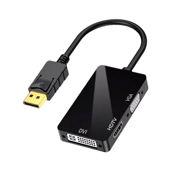 3 in 1 DisplayPort to HDTV VGA DVI Adapter Cable 1080P DisplayPort Converter Cable for PC Laptop TV Projectors Monitor
