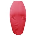 thumbnail image 3 of A2Y Women's Sexy High Waist Draped Wrap Hi Low Pencil Skirt Coral S, 3 of 3