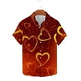 thumbnail image 2 of Unisex Relaxed Short-Sleeve Heart Print Couple Shirt Valentine's Day Gift Turn-Down Collar Summer Casual Multi-Color, 2 of 5