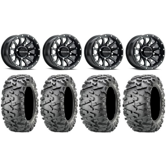 Raceline Trophy 14" Black Wheels 26" BigHorn 2.0 Tires Sportsman 550 850 1000