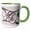 Green/White, variant on 3drose, Cherry Blossom Flower Monogram Initial G, 15oz Mug
