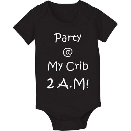 

Party At My Crib 2am Funny Baby One Piece 18 Months Black
