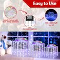 thumbnail image 3 of Set of 3 Christmas Lighted Gift Boxes, Plug in 156 LED Light Up Tinsel Present Box Decorations for Outdoor Indoor Christmas Tree, Yard, Home Decor (13"+10"+8") (Multicolor), 3 of 9