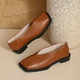thumbnail image 6 of FRSASU Women Casual Versatile Cool and Eye-Catching Lightweight Shallow Mouth French Mary Shoe Temperament Soft Sole Small Leather Shoes Brown, 6 of 6