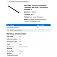 thumbnail image 2 of Rear Lower Rearward Control Arm - Compatible with 1999 - 2005 Pontiac Grand Am SE 2000 2001 2002 2003 2004, 2 of 2