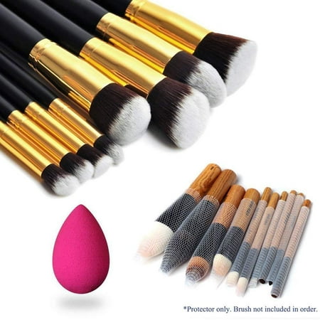 Magik 8pcs Premium Synthetic Hair Essential Makeup Brushes Set (Golden&black) + 10 Makeup Brush
