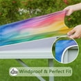 thumbnail image 6 of Colorful Tie Dye Wave Pattern Square Fitted Tablecloth with Elastic Edge,Square Table Cover,Washable Elastic Table Cover for Home Kitchen Party Decor 34"x34", 6 of 6
