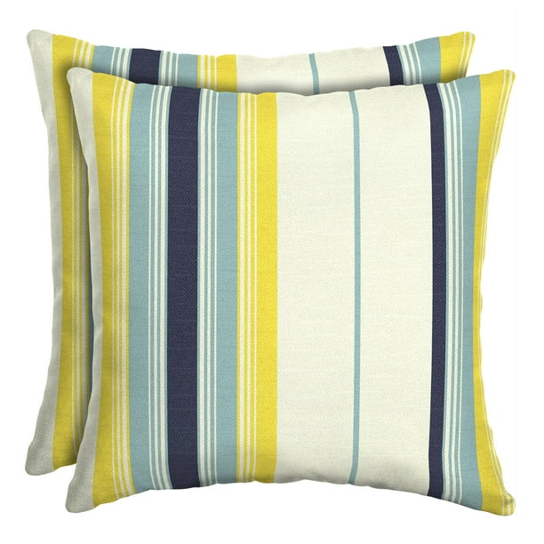 Mainstays Yellow Bell Gardens 16" Outdoor Throw Pillow, Set of 2