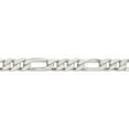 thumbnail image 2 of Sterling Silver 9.5mm Pave Flat Figaro Chain (26 X 9.5) Made In Italy qff250-26, 2 of 5