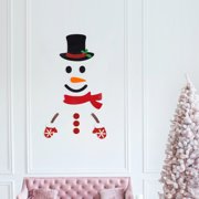Gmogad Non-woven Christmas Door Hanging Decoration with Snowman and Deer Design, Easy to Paste or Remove, Perfect for Home, Storefront or Mall Display, Adds Warm Festive Cheer and Holiday Atmosphere