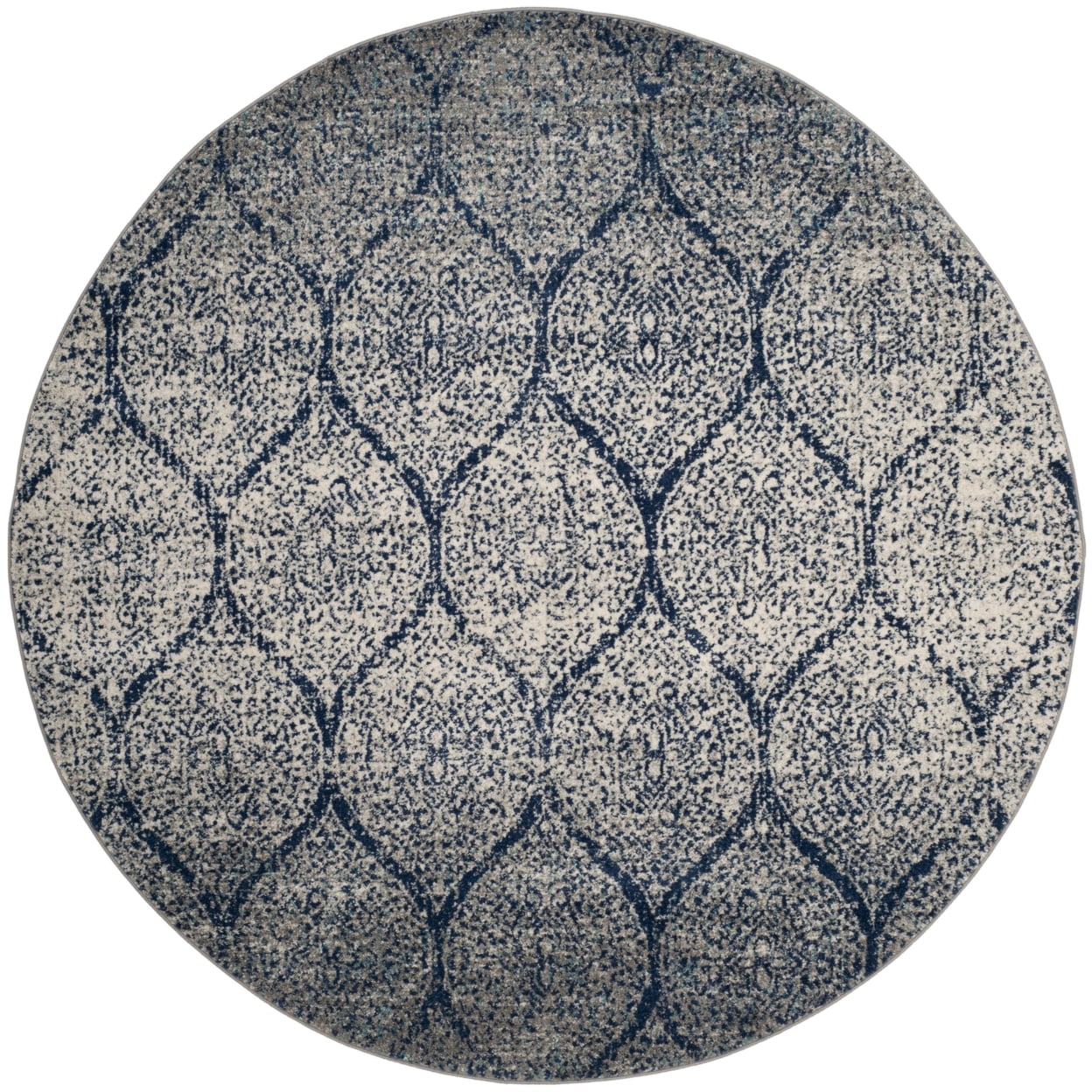 SAFAVIEH Madison Leighton Geometric Area Rug, Navy/Silver, 9' x 12'