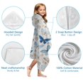 thumbnail image 7 of White Butterfly Flower Pattern Hooded Bath Towel，60"x35" for Ages 3 To 12 Kids, Quick Dry Lightweight Soft Microfiber Hood Beach Towel Cover Up for Kids, 7 of 7