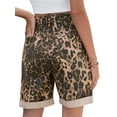 thumbnail image 5 of Women'S High Waist Long Jean Shorts for Women Ripped Distressed Jeans Short Leopard Print XXL, 5 of 9