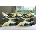 thumbnail image 5 of Ambesonne Lake Throw Pillow Cover Pack of 4, Dark Woods Mountains Modern, 4 Pcs-40"x40", Dark Green Teal Khaki, 5 of 5