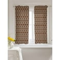 thumbnail image 3 of Brown Geometric Abstract Curtains 45 Inch Length, Sheer Curtains for Bedroom Living Room Window Contemporary Modern Art Rod Pocket Voile Drapes Kitchen Curtains Small Half Window 42"x45" 2 Panels, 3 of 7