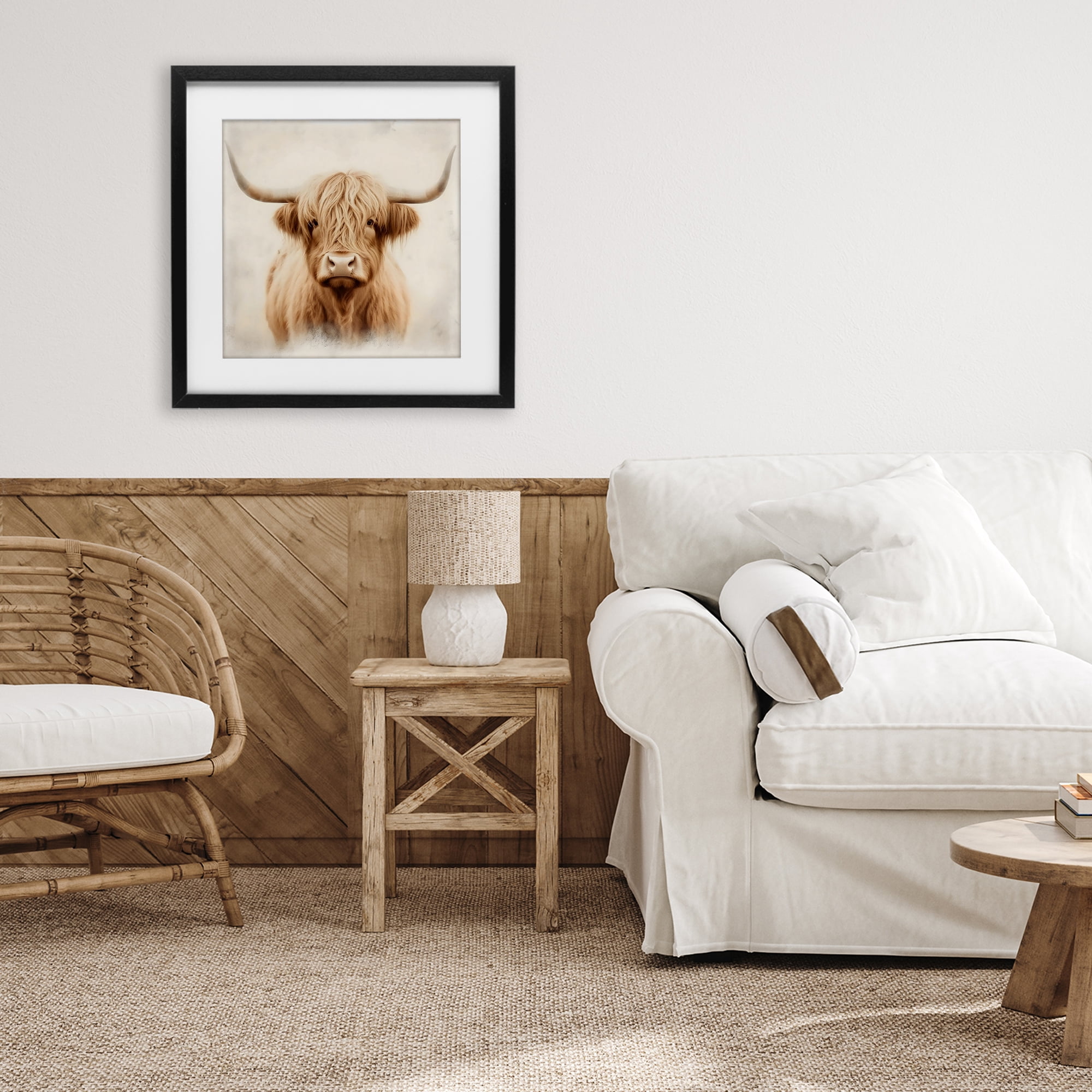Stupell Industries Dreamy Fluffy Highland Portrait Black Framed Print Under Glass, design by Creative Studio