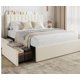 thumbnail image 2 of Qinaqin Full Cama Frame con Almacenamiento cm de Alturaeadboard ' 2 Cajones Boucle Upholstered Platform Bookcase No Caja Spring Needed Easy Assembly Ivory Blanco, 2 of 8