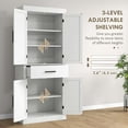 thumbnail image 4 of GVN Kitchen Pantry,72" Kitchen Tall Cabinet, Freestanding Pantry Storage with Barn Doors & 5-Tier Shelves for Home, Dining Room, White, 4 of 6