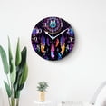 thumbnail image 4 of 10 Inch Wall Clock Battery Operated Silent Clock Decorative for Office, Kitchen, Outdoor, Living RoomBohemian indian Feather Mandala Lovely, 4 of 4