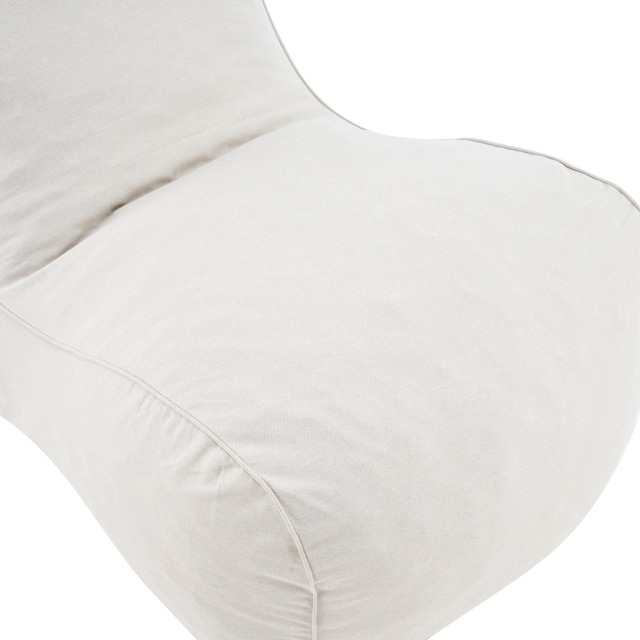 Christopher Knight Home 52" Outdoor Patio Bean Bag Chair, Shredded Foam Fill Lounger, Beige, Set of 2