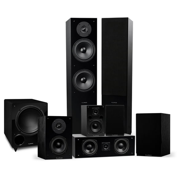 Fluance Elite High Definition Surround Sound Home Theater 7.1 Speaker System including Floorstanding Towers, Center Channel, Surround, Rear Surround Speakers, and DB10 Subwoofer - Black Ash (SX71BR)