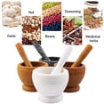 thumbnail image 1 of Home Mortar and Pestle, Spices, Herbs, Tough Foods, Grains, Teas, Garlics,and Ginger Grinder (Granite, Wood Grain), 1 of 3