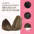 thumbnail image 3 of Extensiones de cabello con clip, cabello humano real, extensiones de cabello humano Remy con clip para mujeres, cabell, 3 of 5