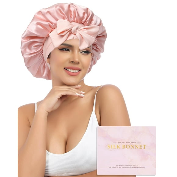 Gorro de seda AWAYTR para mujeres que duermen, 100% seda de morera