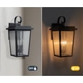 thumbnail image 2 of Large Black Outdoor Wall Sconce with Seeded Glass, 2 of 8