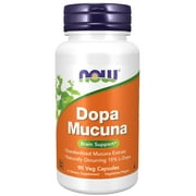 NOW Supplements, DOPA Mucuna, Standardized Mucuna Extract with Naturally Occurring 15% L-Dopa, 90 Veg Capsules