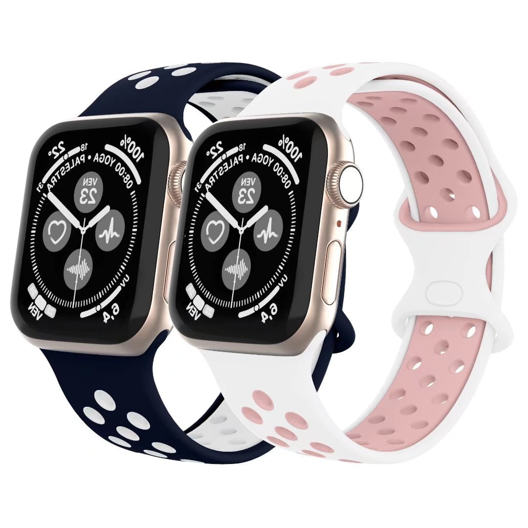 Compatible for Apple Watch Band 38mm 40mm 42mm 44mm, Breathable Soft  Silicone Wristbands Adjustable Bands for Apple iWatch Series 7, 6, 5, 4, 3,  2, 1, SE, Nike+, Edition - Walmart.com