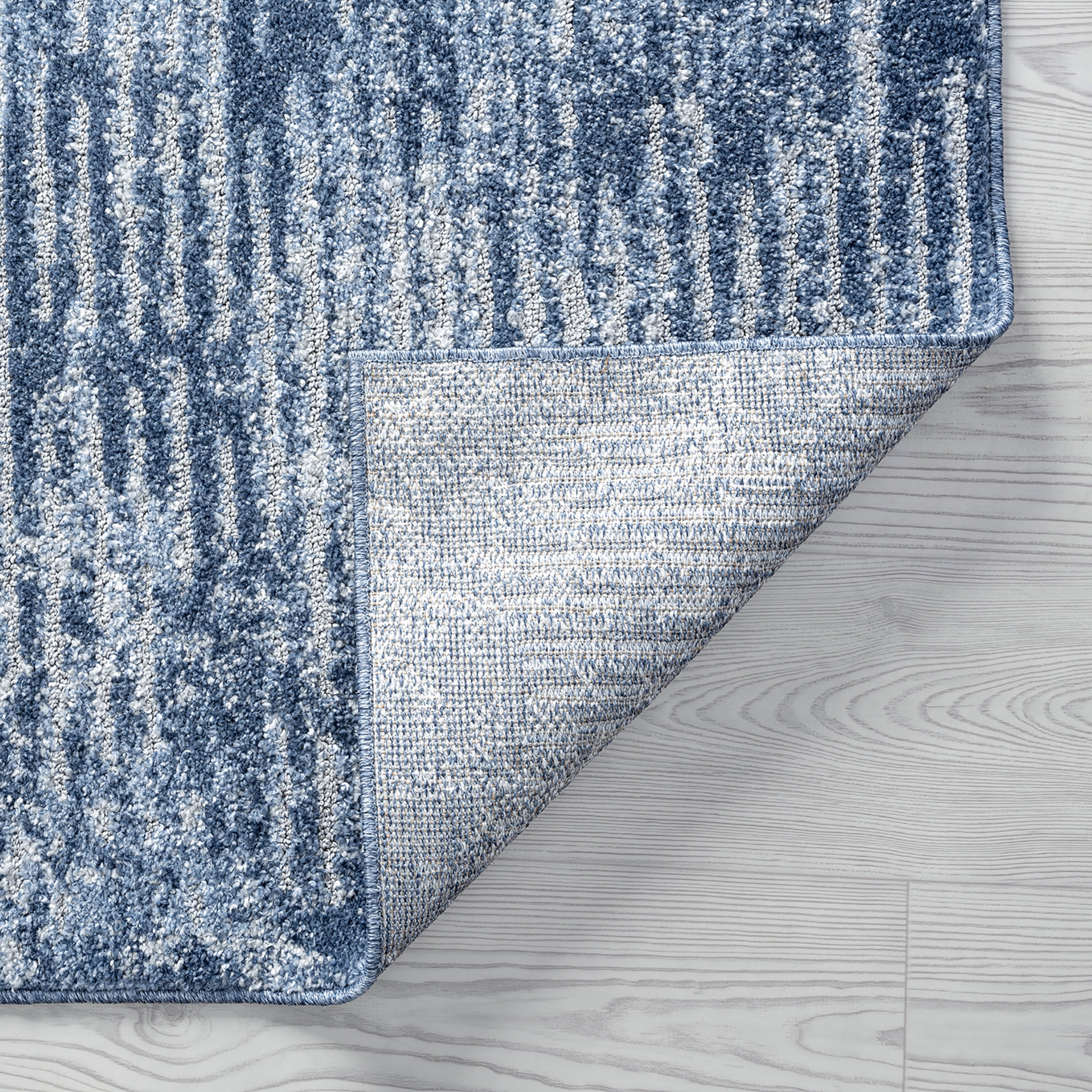 Bliss Rugs Modern Contemporary Striped Area Rug, Indoor Rugs for Living Room, Dining Room, Bedroom | Blue, 5' x 8' (5'3''x7'3'')