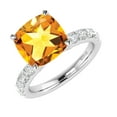 thumbnail image 2 of Sterling Silver with Natural Citrine and White Topaz Solitaire Ring, 2 of 3