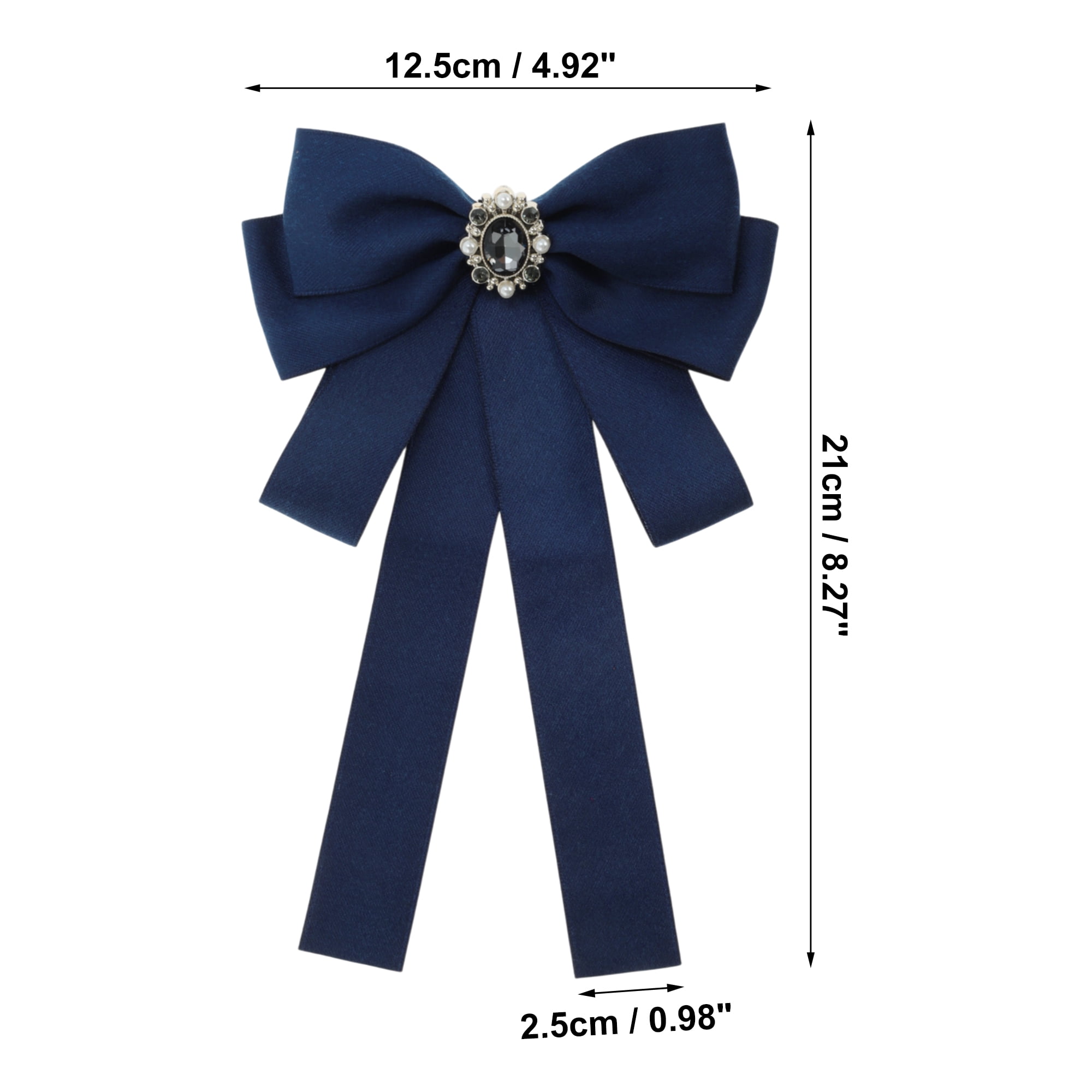 Unique Bargains Ribbon Bow Brooches Christmas Gifts Grey Crystal