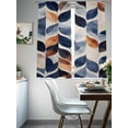 thumbnail image 4 of Abstract Leaf Sheer Curtains 63 Inches Long 2 Panels Vintage Colorful Gradient Leaves Texture Light Filtering Semi Sheer Window Curtains Drapes for Bedroom Living Room 52"x63", 4 of 7