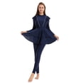 thumbnail image 6 of Long Sleeve Swimsuit for Women Rash Guard Tankini Top with Swim Cap and Matching Bottoms Full Coverage Sun Protection Swimwear for Beach, 6 of 9