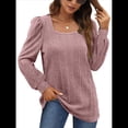 thumbnail image 2 of Camisas Tipo Túnica para Mujer, Camisas Holgadas de Larga, Camisas de Cuello Cuadrado Rosa M, 2 of 8