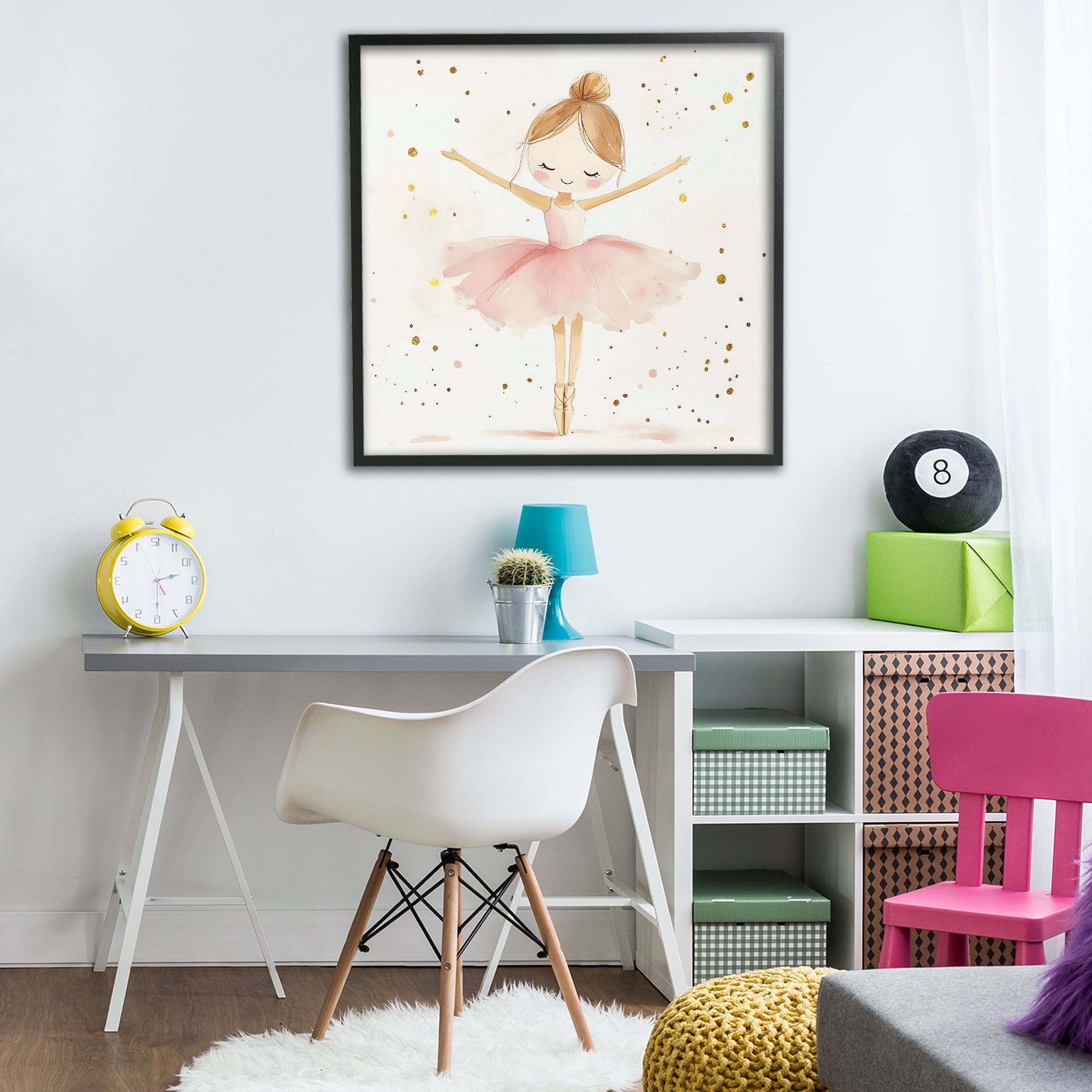Stupell Industries Ballerina On Her Toes Black Framed Giclee Art, design by Creative Studio