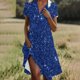 thumbnail image 2 of Vestido Corto de Manga Larga para Mujeres Brillante Impresión Cuello en V Suelto Cómodo, Vestido de Moda de Malla para Fiesta Y Ocasional, 2 of 7