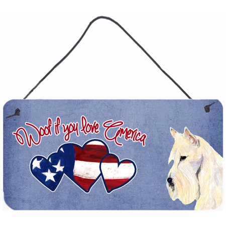 Woof if you love America Wheaten Scottish Terrier Wall or Door Hanging Prints
