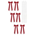 thumbnail image 2 of Christmas Bow Ornaments 12PCS Velvet Ribbon Bows 4.33 x 8.66 Inch with Hanging Loops for Xmas Tree Wreath Gift Wrapping Holiday Party Decor, 2 of 7