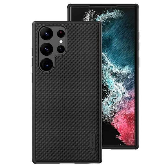 SaniMore for Samsung Galaxy S23 Ultra Case, Skin-feel Carbon Fibre Back Cover Wireless Charging Slim Fit Lightweight Anti-scracth Drop Resistant Shockproof Protetcive Rugged Shell, Black