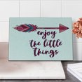 thumbnail image 2 of Enjoy the Little Things Cutting Board, Traditional Motif with Boho Inspirational Words, Decorative Tempered Glass Cutting and Serving Board, Small Size, Multicolor, by Ambesonne, 2 of 5