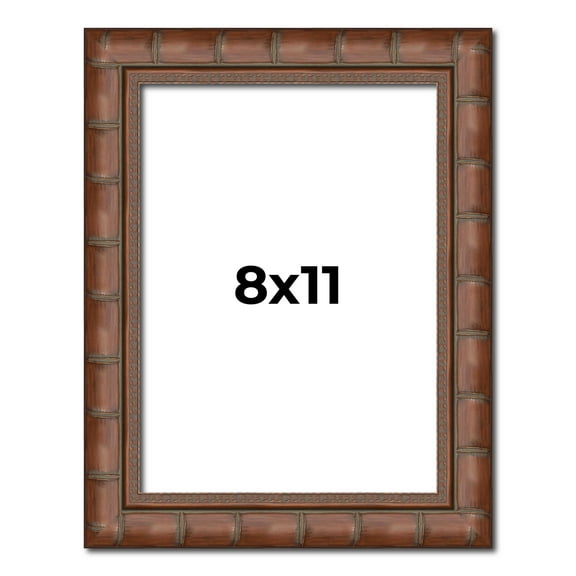 8x11 Bamboo Wood Tone Complete Wood Picture Frame with UV Acrylic, Foam Board Backing, & Hardware