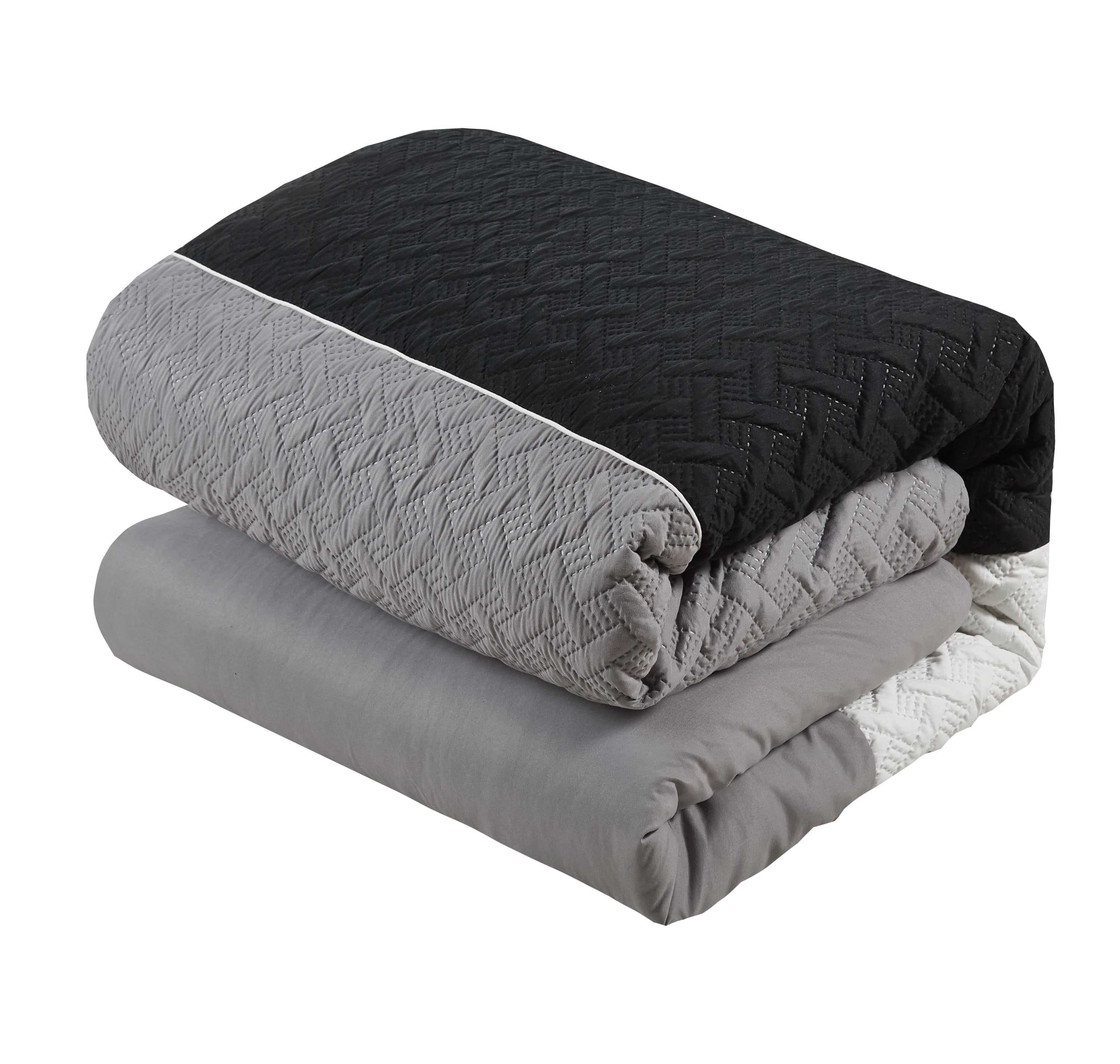 Chic Home Arza 8-Piece Geometric Comforter Set, Twin, Grey