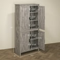 thumbnail image 3 of HOMCOM 64" Freestanding Kitchen Pantry Food Storage Cabinet w/ Shelves, Gray, 3 of 8