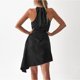 thumbnail image 3 of Vestido corto de satén de verano para mujer, sin mangas, cuello halter, dobladillo irregular, volantes, mini vestido de noche para fiesta, boda, fecha, 3 of 7